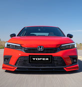 Honda Civic 11th Gen FE1 FE2 FE4 2022-ON & Civic 11th Gen FL1 FL2 FL4 2022-ON with Aftermarket Parts - V2 Style Front Lip Spliter PP from Yofer USA
